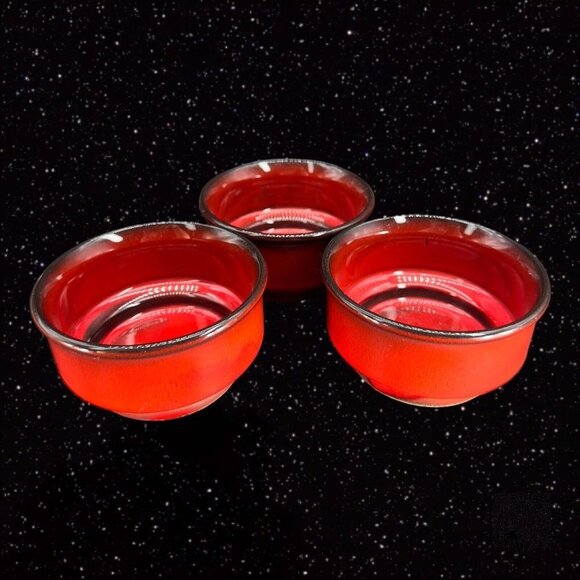 Villeroy and Boch Luxembourg Granada Bright Red Small Bowl Set 3 Dish Set VTG - Picture 13 of 15